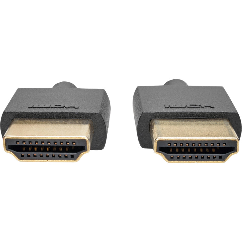 Detailed front view of HDMI connector pins showing gold-plated contacts and precise alignment