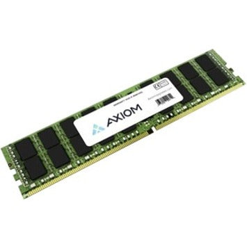 Axiom 64GB DDR4-2133 ECC LRDIMM RAM module showing green PCB with black memory chips and white Axiom label-alternate-image1