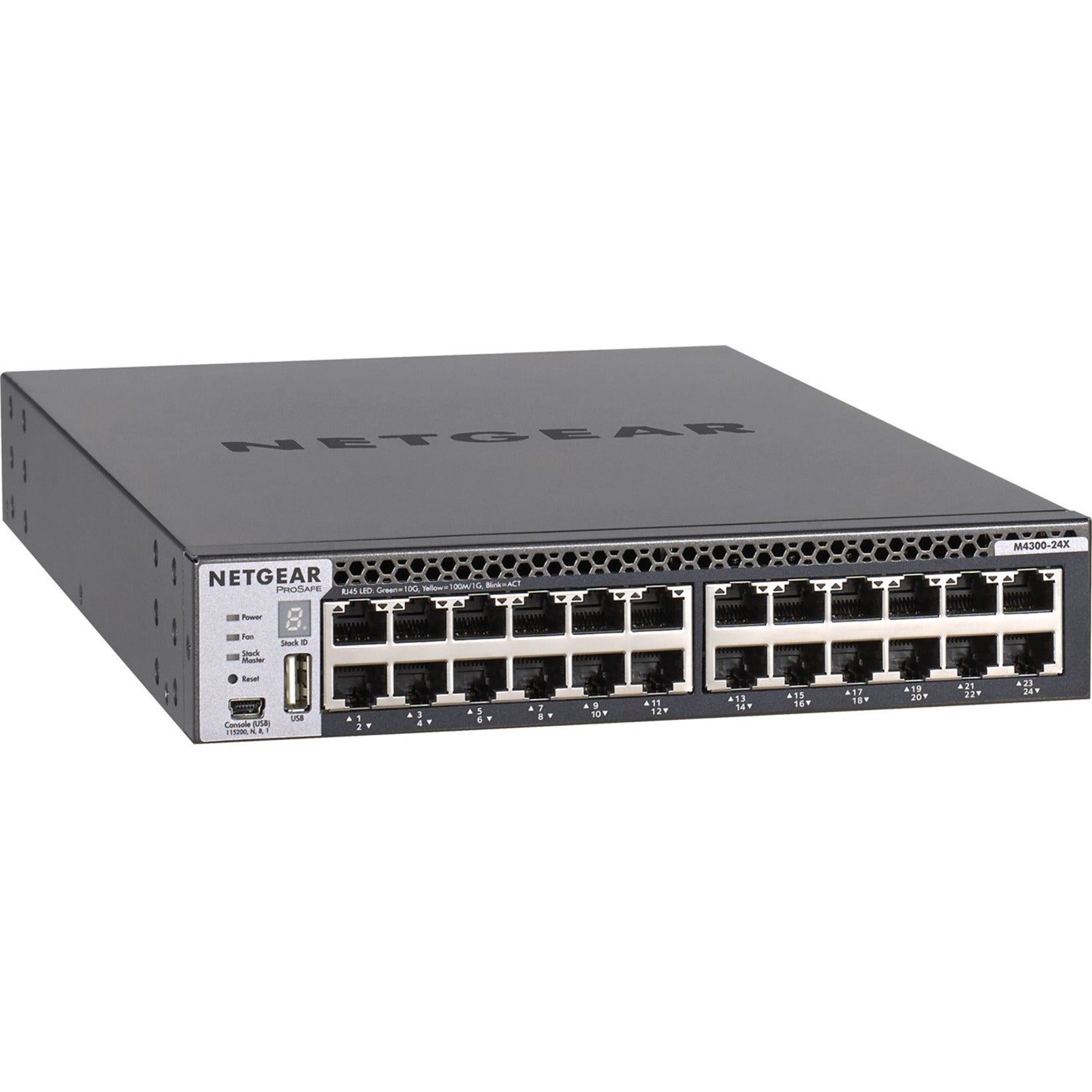 Netgear XSM4324CS-100NES ProSafe M4300-24X Layer 3 Switch 24 x 10GbE Managed 10GBase-T 10GBase-X  Netgear XSM4324CS-100NES ProSafe M4300-24X Laag 3 Schakelaar 24 x 10GbE Beheerd 10GBase-T 10GBase-X