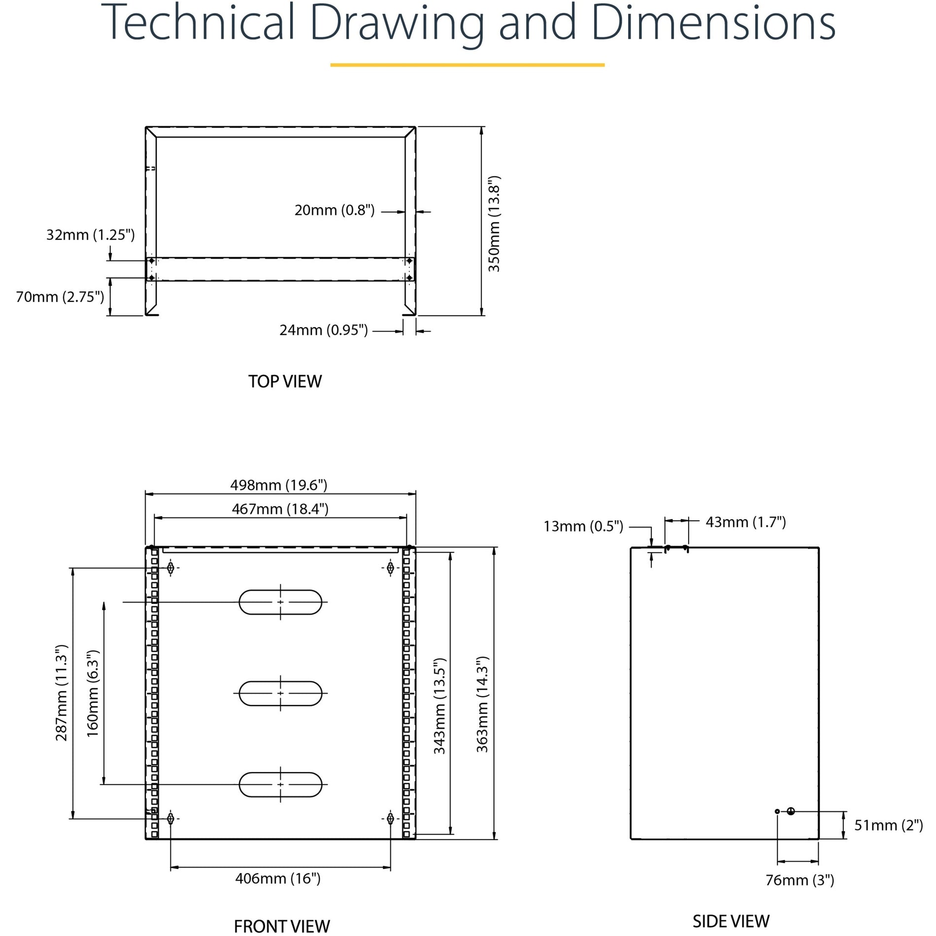 StarTech.com 8U 14in Deep Wallmounting Bracket for Patch Panel - Wallmount Bracket (WALLMOUNT8) Alternate-Image11 image