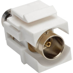 Tripp Lite by Eaton BNC All-in-One Keystone/Panel Mount A/V Adapter, Female/Female Coupler, 75 Ohms, Gold-Plated Contacts, Nickel-Plated Connectors, White - A230-001-KP (Lifetime Warranty)