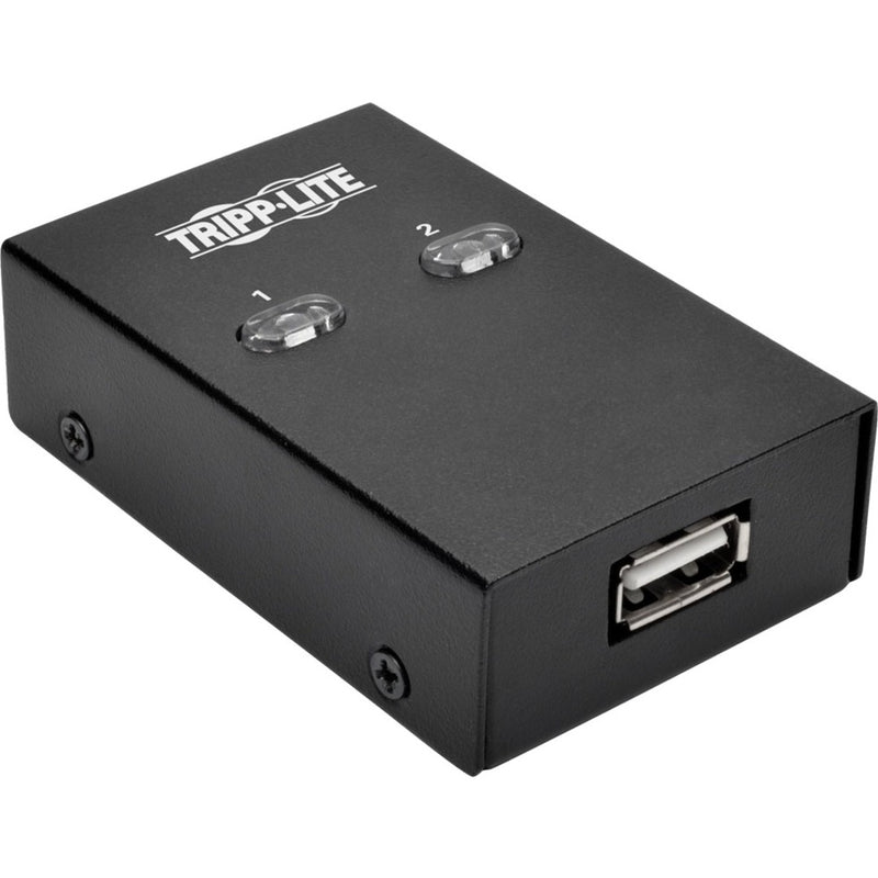 Front view of Tripp Lite U215-002 USB switch showing LED indicators and USB port