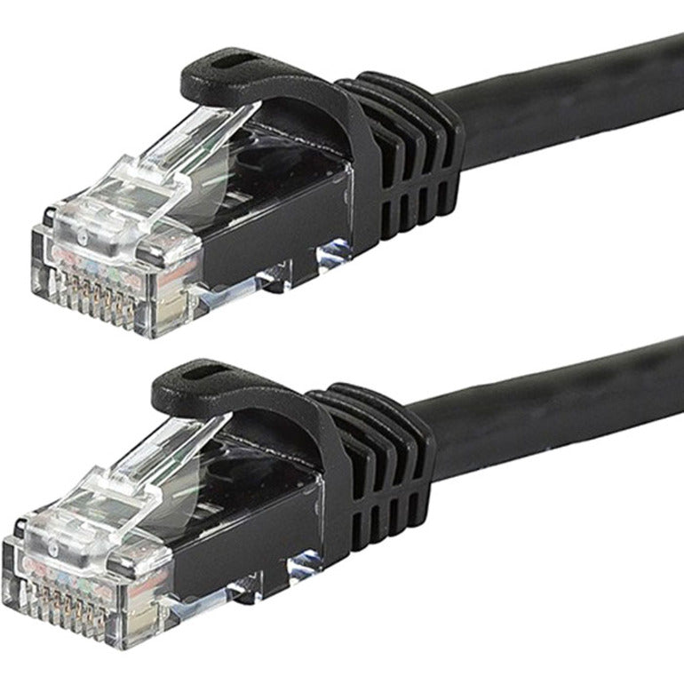 Close-up of two RJ45 connectors showing gold-plated contacts and FLEXboot design