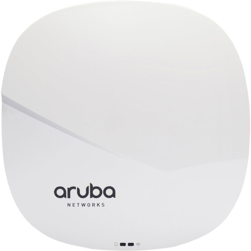 Angled view of Aruba IAP-325 access point highlighting ventilation design and surface details