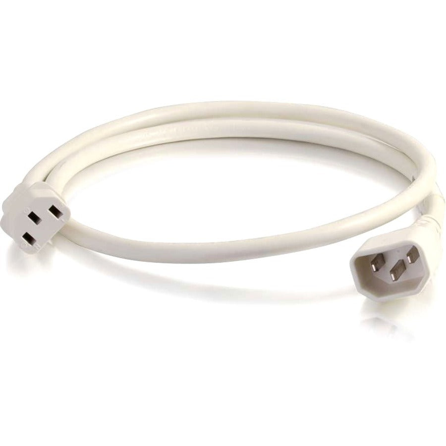 White 6-foot C2G power cord with IEC320C14 male and IEC320C13 female connectors-alternate-image1