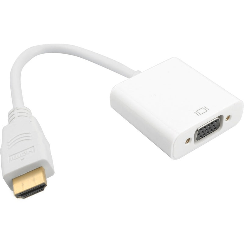 White 4XEM HDMI to VGA adapter showing male HDMI connector and female VGA port with 10-inch cable