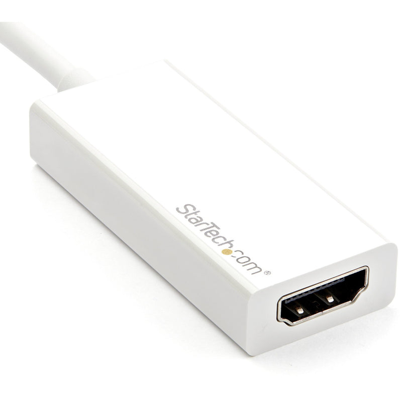 Close-up view of the HDMI port on StarTech.com white USB-C adapter