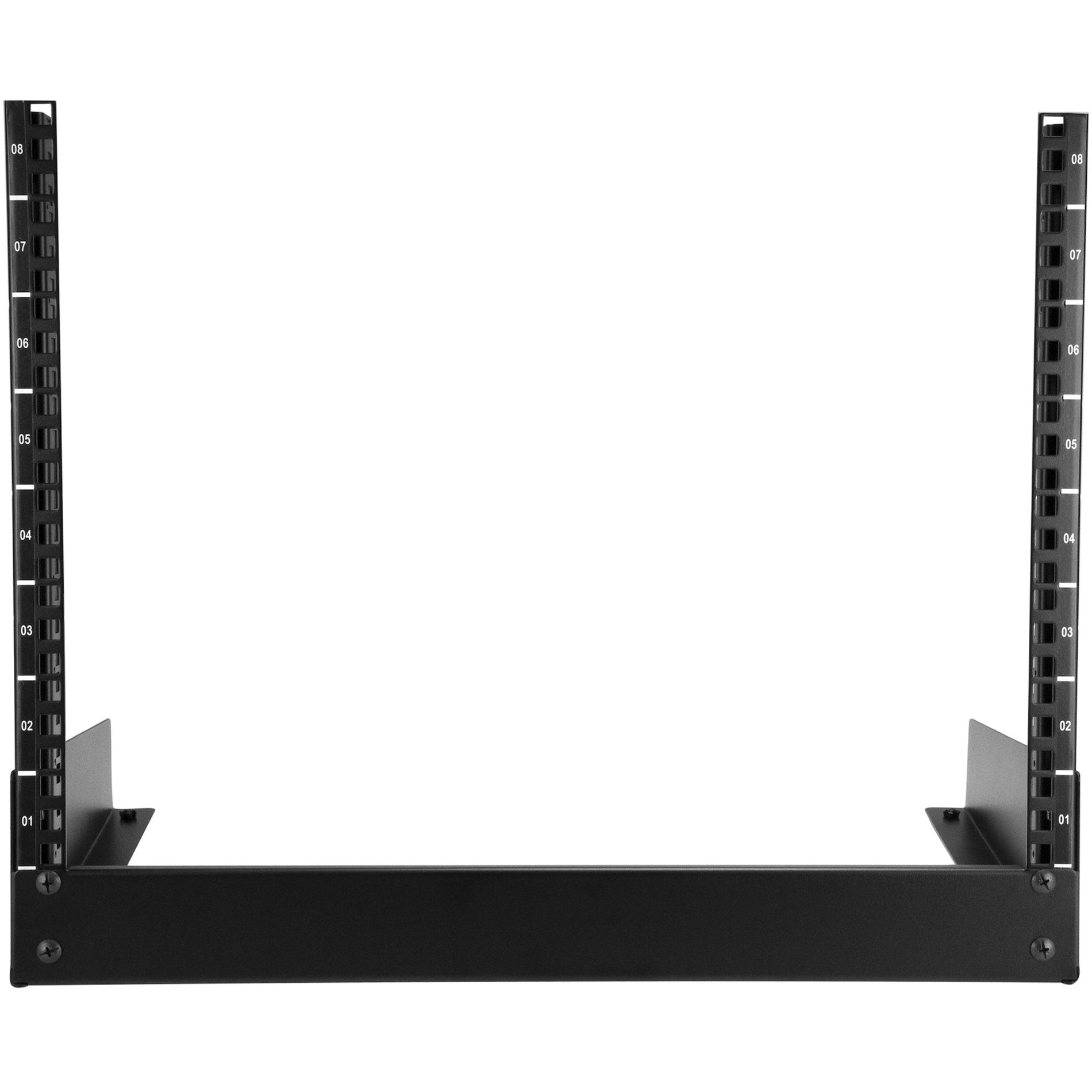 StarTech.com RK8OD 8U Desktop Rack - 2-Post Open Frame Rack - 19in Open Frame Desktop Rack, Easy Assembly, TAA Compliant