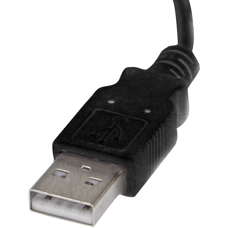 Detailed view of USB connector on StarTech.com 56K modem showing metal construction