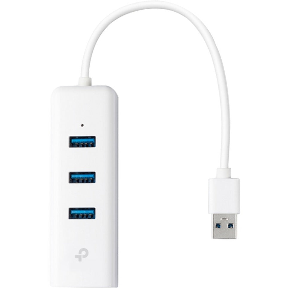 TP-Link UE330 USB 3.0 3-Port Hub & Gigabit Ethernet Adapter High-Speed Data Transfer and Network Connection