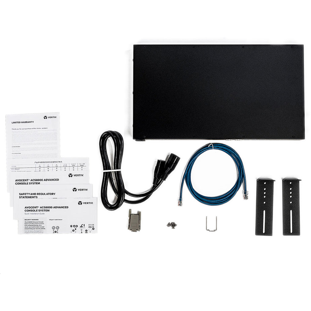 Complete package contents of Avocent ACS8032SAC-400 including accessories and documentation-alternate-image5