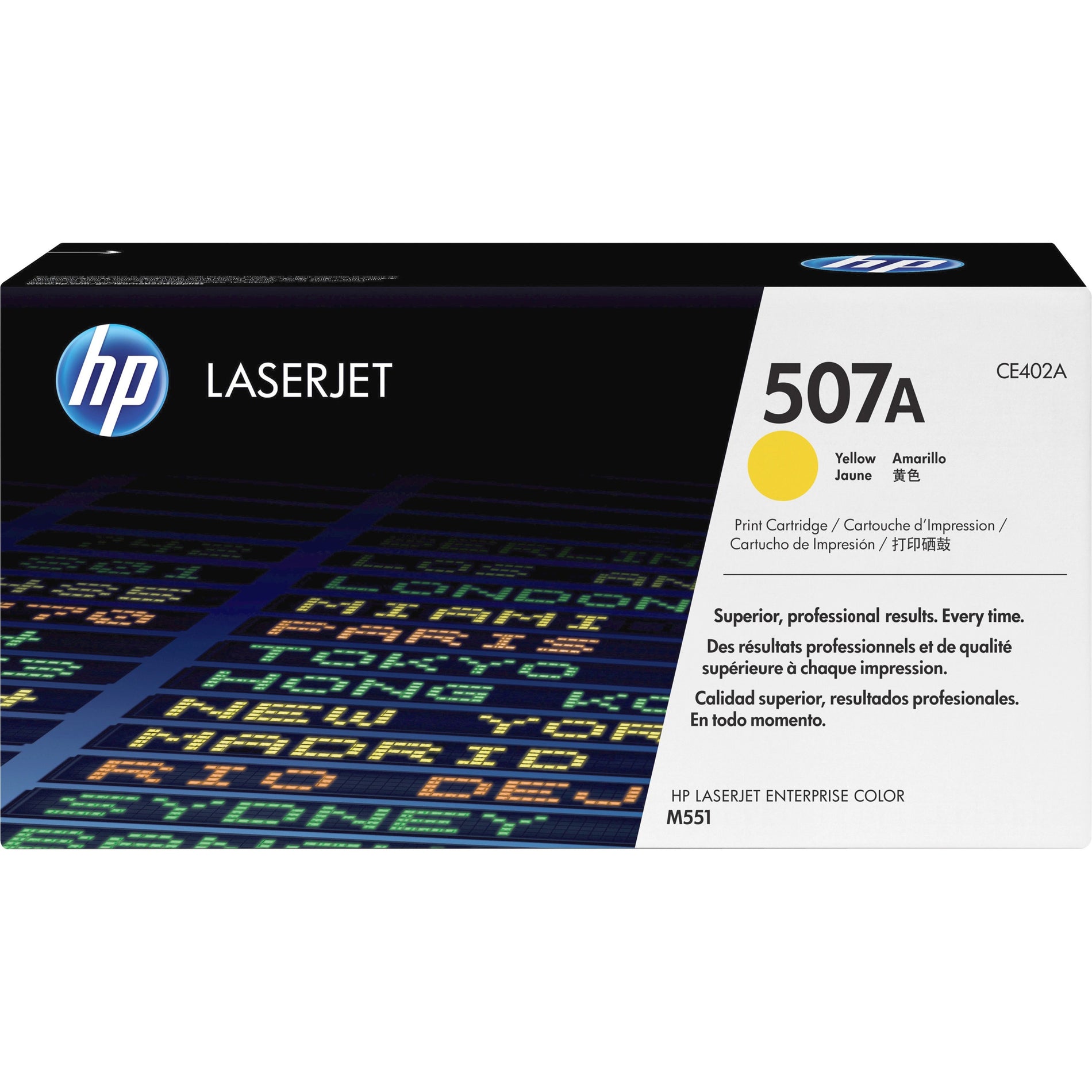 HP CE402A 507A Toner Cartridge, Yellow, 6,000 Page Yield