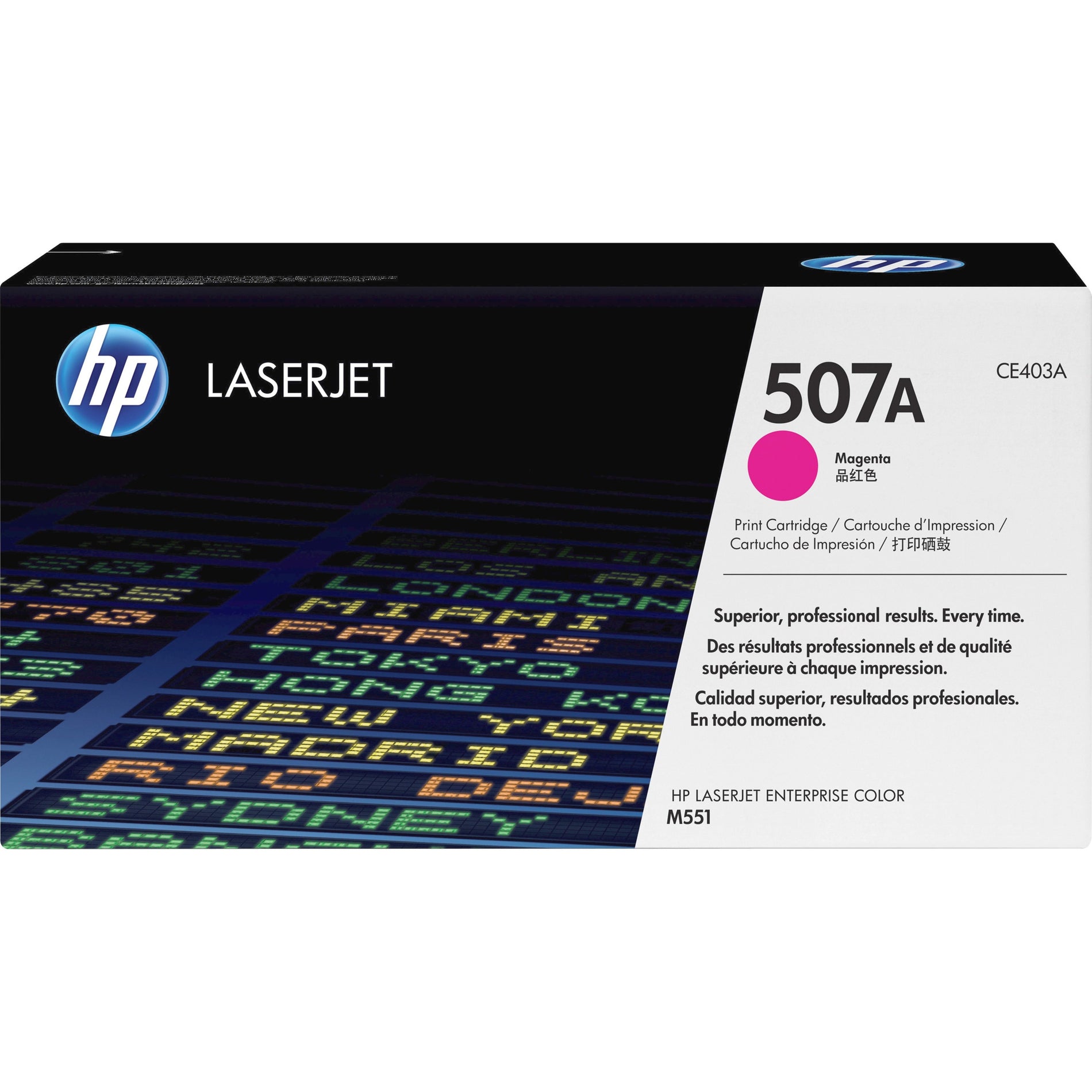 HP CE403A 507A Toner Cartridge, Magenta, 6,000 Page Yield