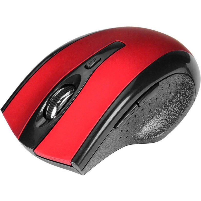 SIIG JK-WR0912-S2 6-Button Ergonomic Wireless Optical Mouse - Red, 2.4GHz Radio Frequency, 1000 DPI