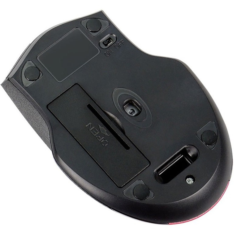 SIIG JK-WR0912-S2 6-Button Ergonomic Wireless Optical Mouse - Red, 2.4GHz Radio Frequency, 1000 DPI