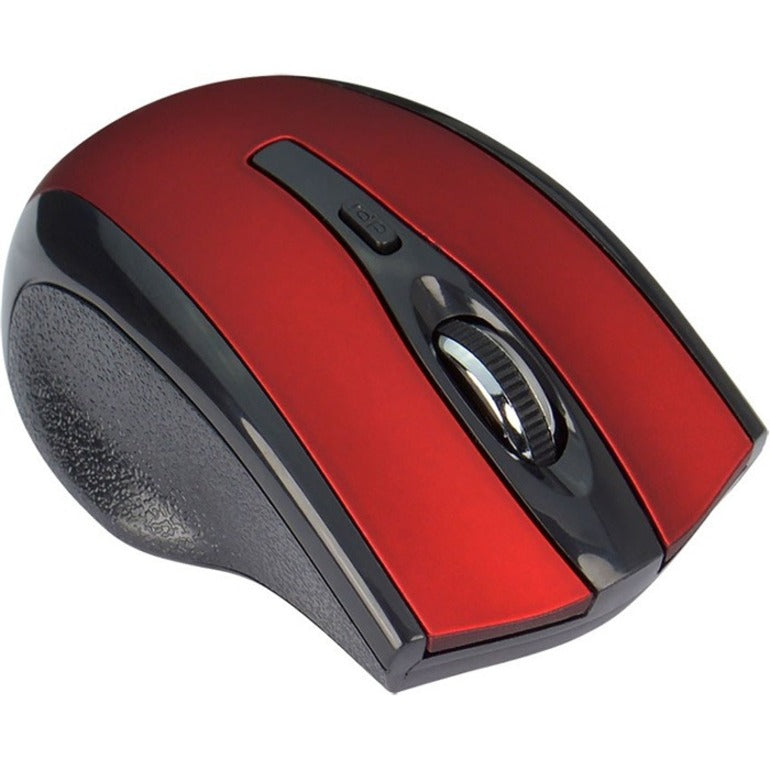 SIIG JK-WR0912-S2 6-Button Ergonomic Wireless Optical Mouse - Red, 2.4GHz Radio Frequency, 1000 DPI