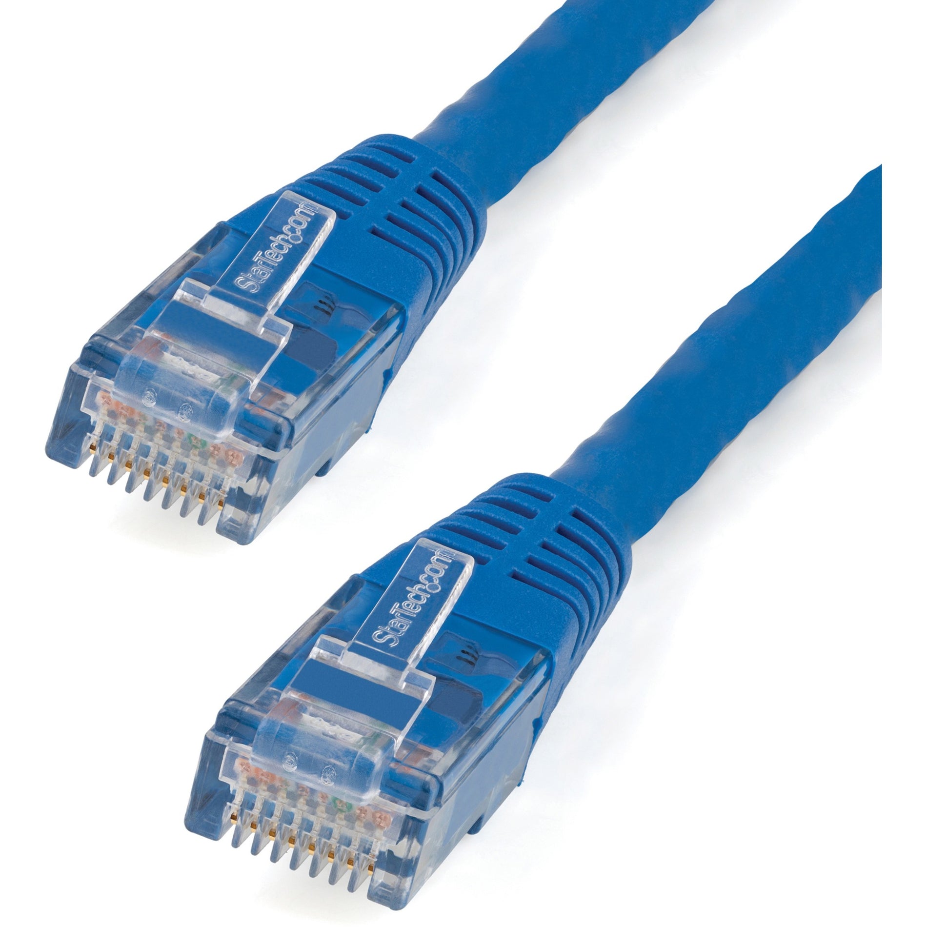 7ft Blue Cat6 UTP Patch Cable ETL Verified Bend Resistant Stranded PoE++ Fray Resistant Rust Resistant Damage Resistant Corrosion Resistant Molded PoE Strain Relief