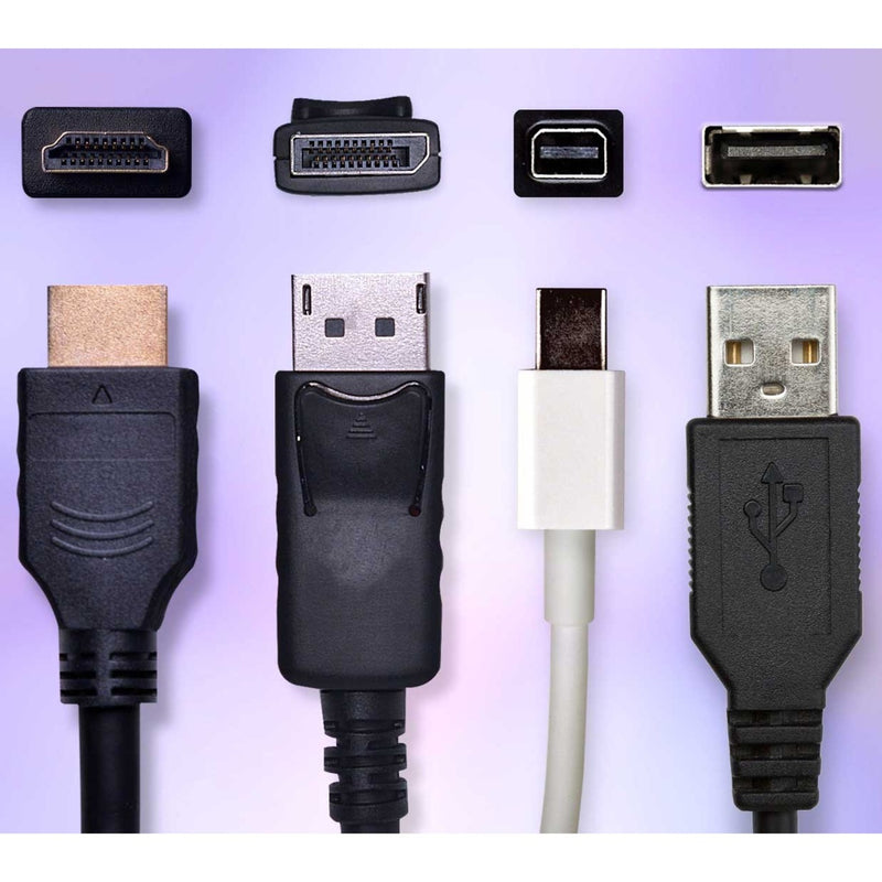 Display of various connection ports and cables for VP2468_H2