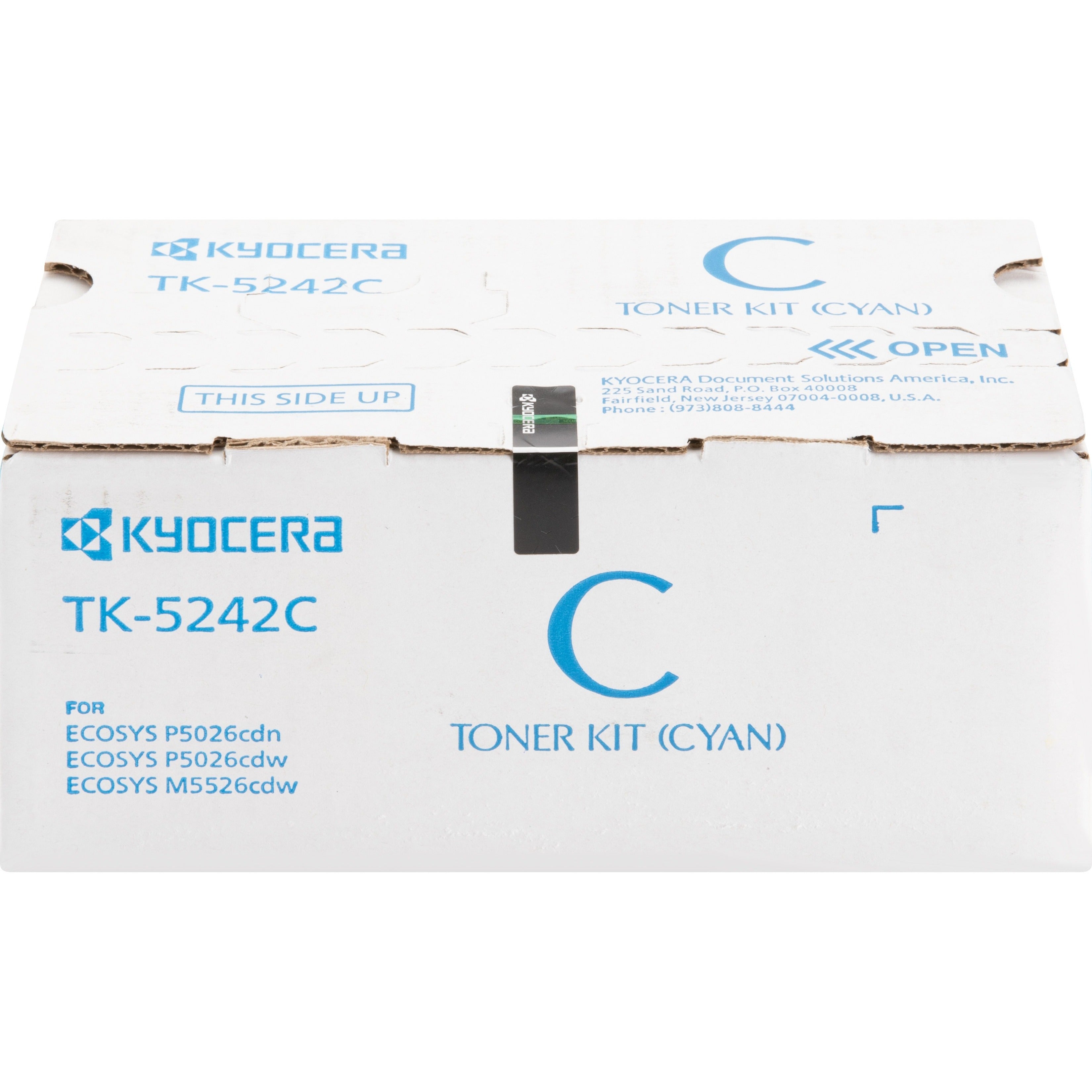 Kyocera TK-5242C Ecosys Original Toner Cartridge, Cyan, 3000 Page Yield, Compatible with P5026cdw/M5526cdw Laser Printers (1 Year Warranty)