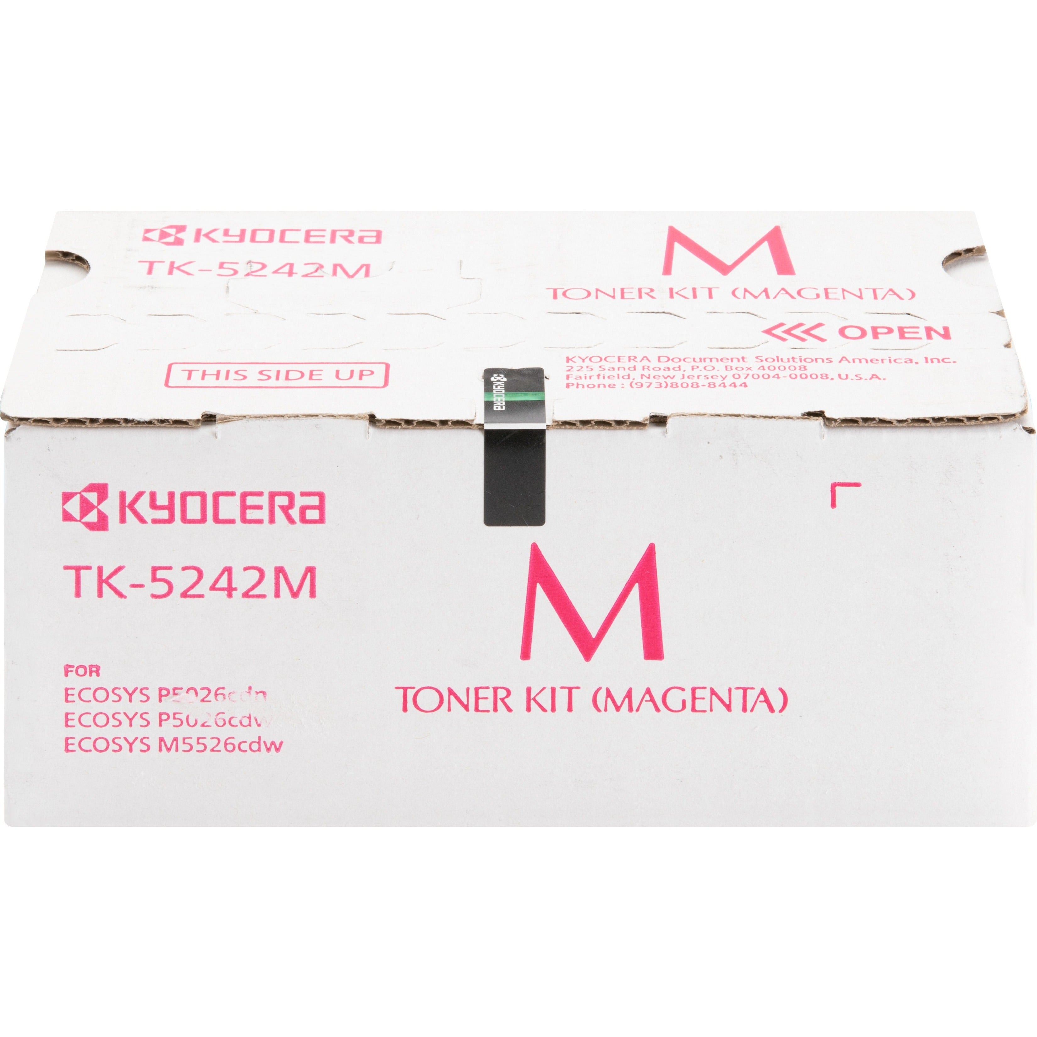 Kyocera TK-5242M Ecosys Original Toner Cartridge, Magenta, 3000 Page Yield, Compatible with P5026cdw/M5526cdw Laser Printers (1 Year Warranty)