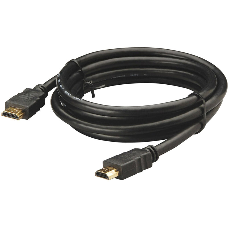 Full length view of 3ft black HDMI cable showing flexible design and gold-plated connectors