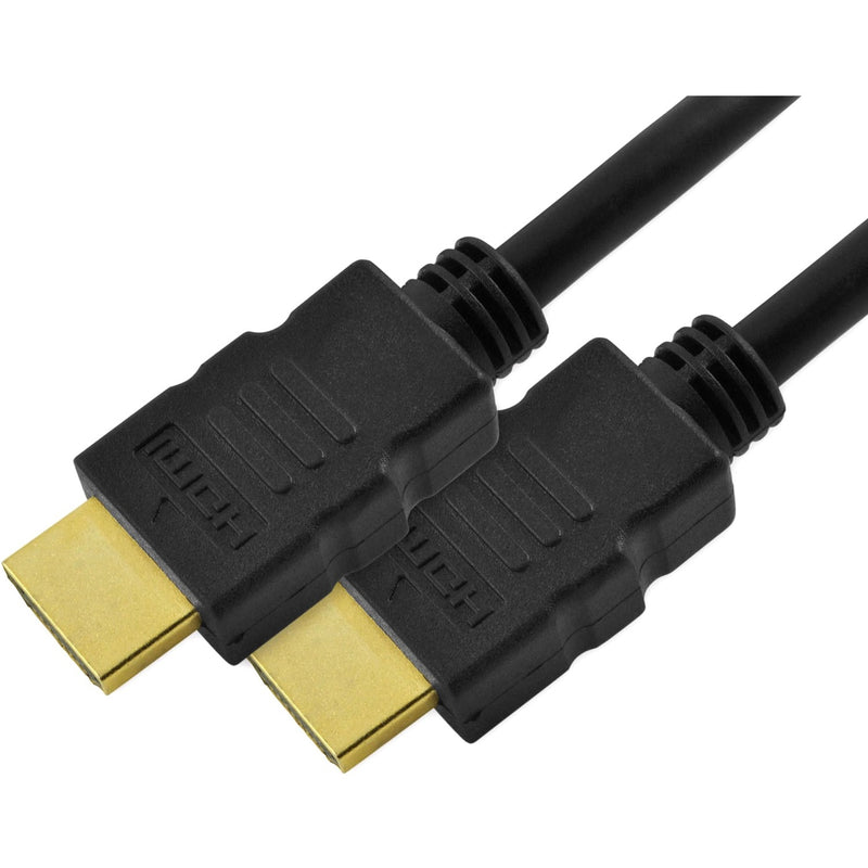 Close-up view of gold-plated HDMI connectors with black housing and strain relief design