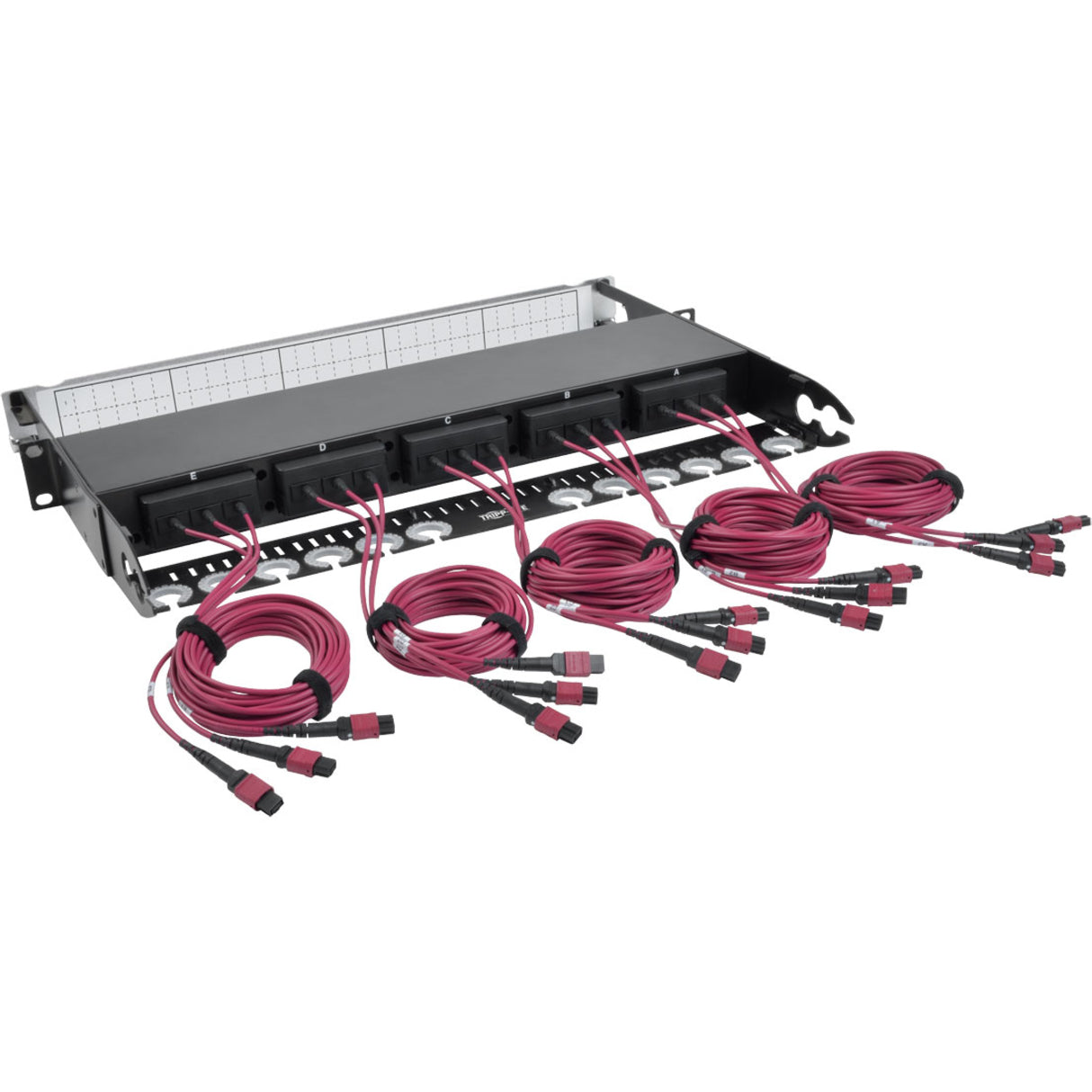 Tripp Lite N48K-15M8L60-B 50/125 Breakout Glasfaser-Patchfeld 60 LC-Ports 1U montierbar im Rack Schwarz