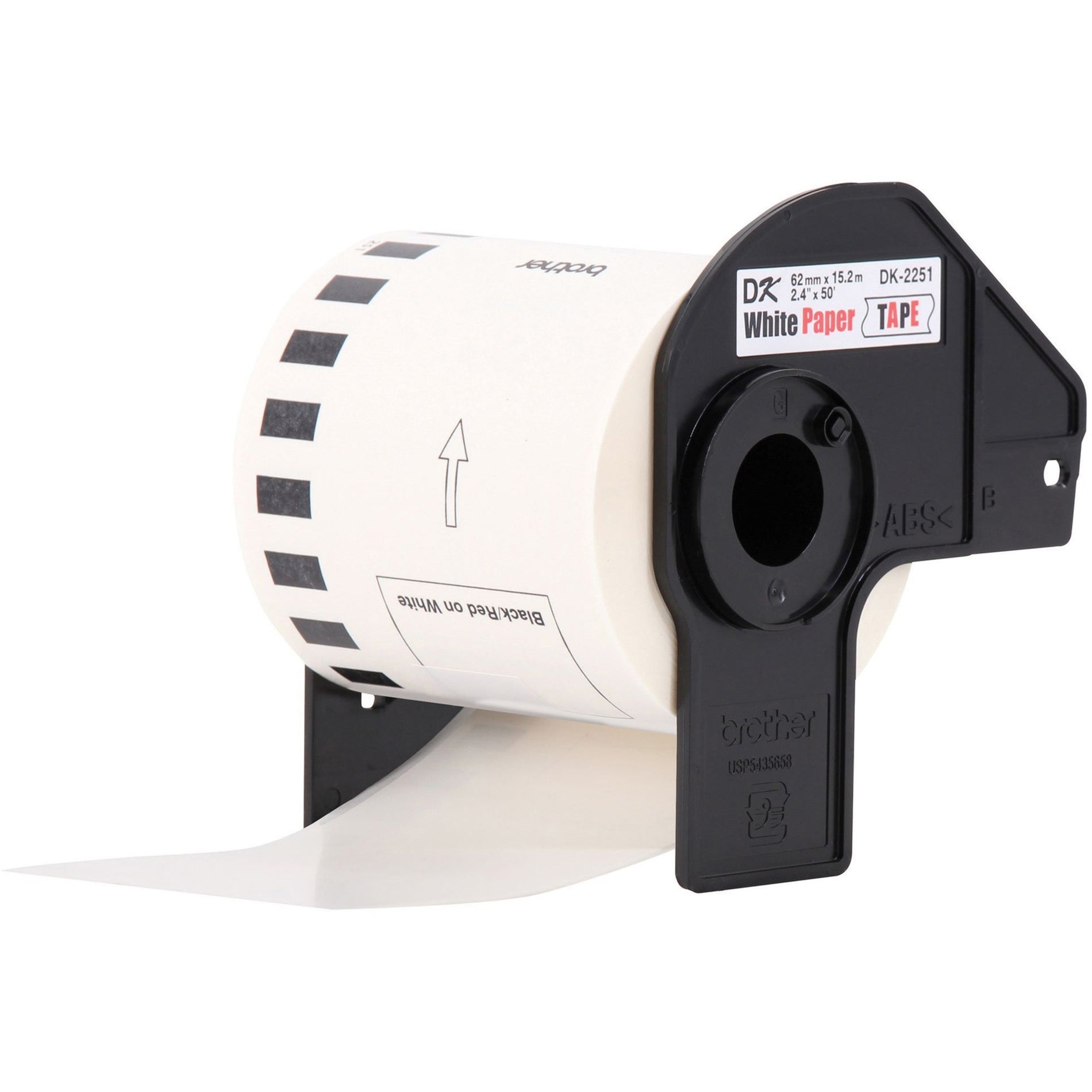 Brother DK2251 label roll showing continuous feed design and paper quality-alternate-image3