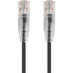 Monoprice 13527 瘦型运行 Cat6 28AWG 非屏蔽双绞线以太网网络电缆，3英尺 黑色，灵活，防缠绕