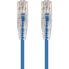 Monoprice 13518 SlimRun Cat6 28AWG UTP Ethernetネットワークケーブル、1ft 青、柔軟、Snagless