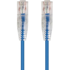 Monoprice SlimRun Cat6 28AWG UTP Ethernet Network Cable, Flexible Snagless Design, High-Density Space-Saving, 10ft Blue, RJ-45 Male/Male - 13543 (Lifetime Warranty)