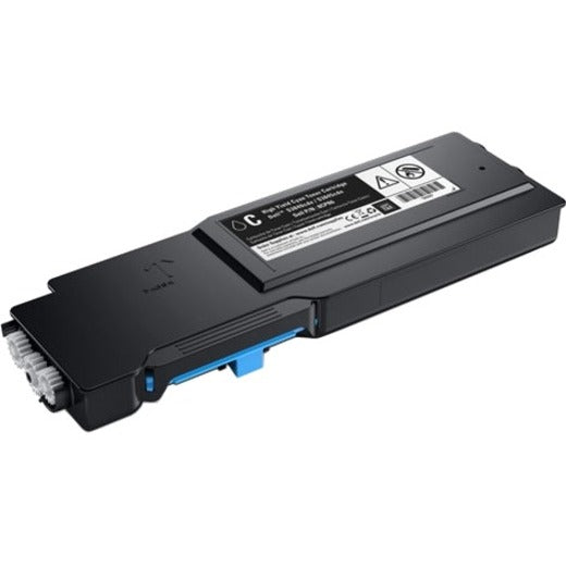 Dell K6PKK original cyan toner cartridge showing sleek black housing with blue accents-alternate-image1