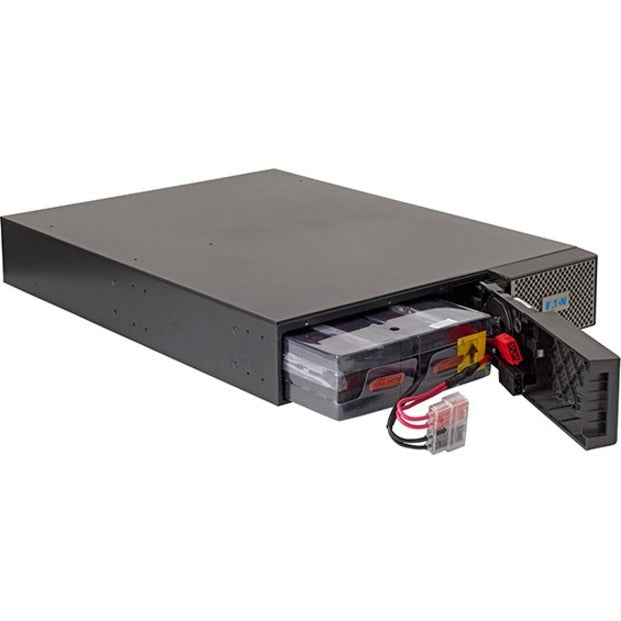 Eaton 9PX1500GRT UPS with hot-swappable battery module partially extended from chassis