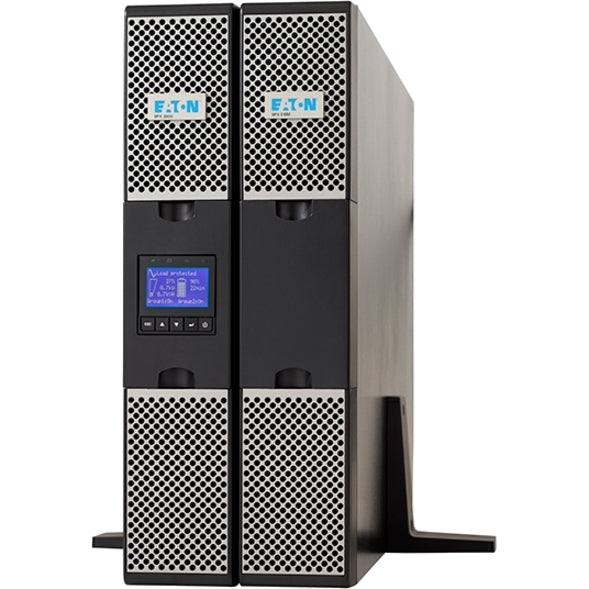 Eaton 9PXEBM36RT UPS battery pack in tower configuration with vertical mounting stands