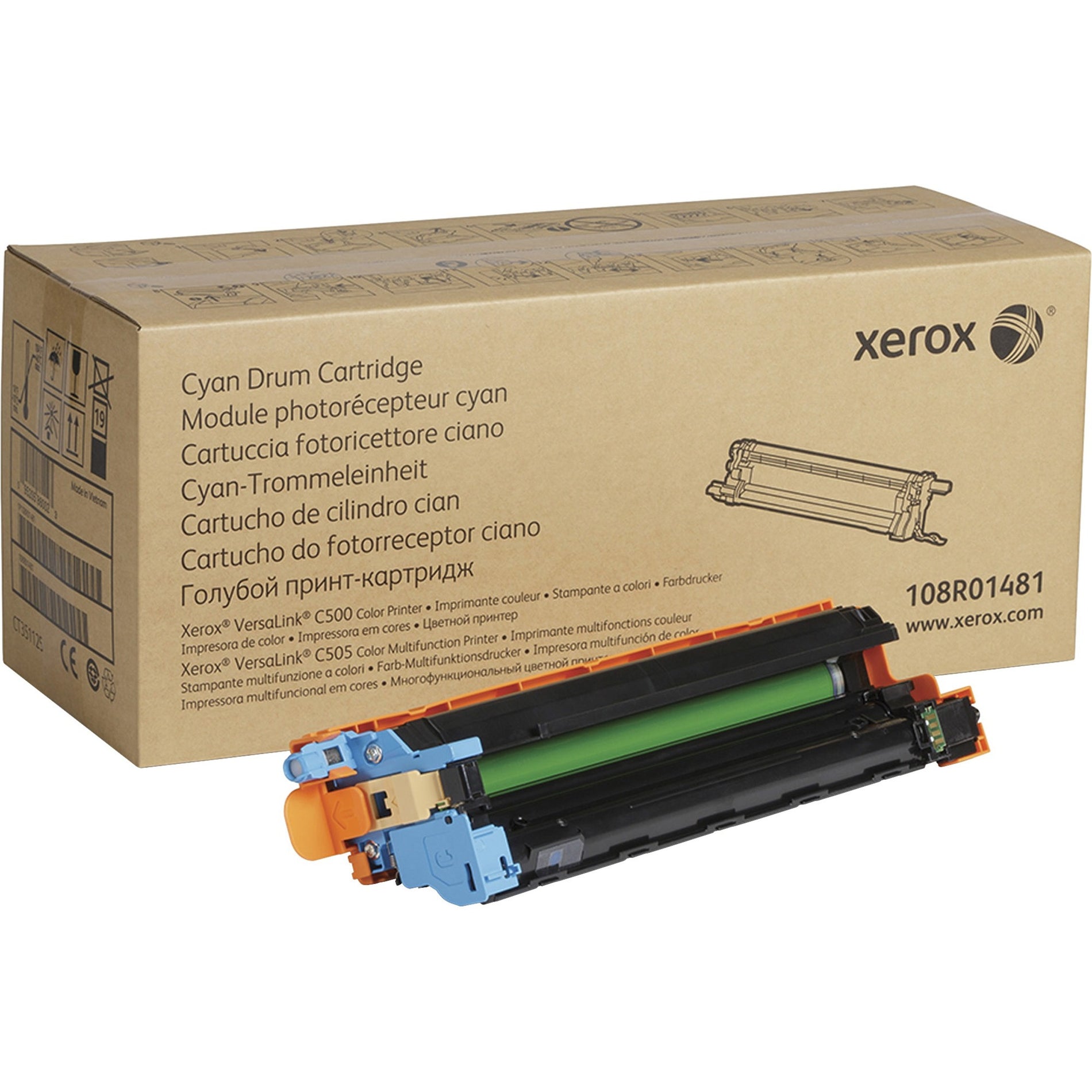 Xerox 108R01481 VersaLink C500/C505 Drum Cartridge, Cyan, 40,000 Page Yield