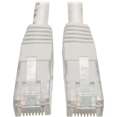 Tripp Lite Cat6 Gigabit Network Cable, RJ45 M/M Molded Patch Cable, Gold-Plated Connectors, 1Gbps Data Transfer, Strain Relief, White, 2ft - N200-002-WH (Lifetime Warranty)