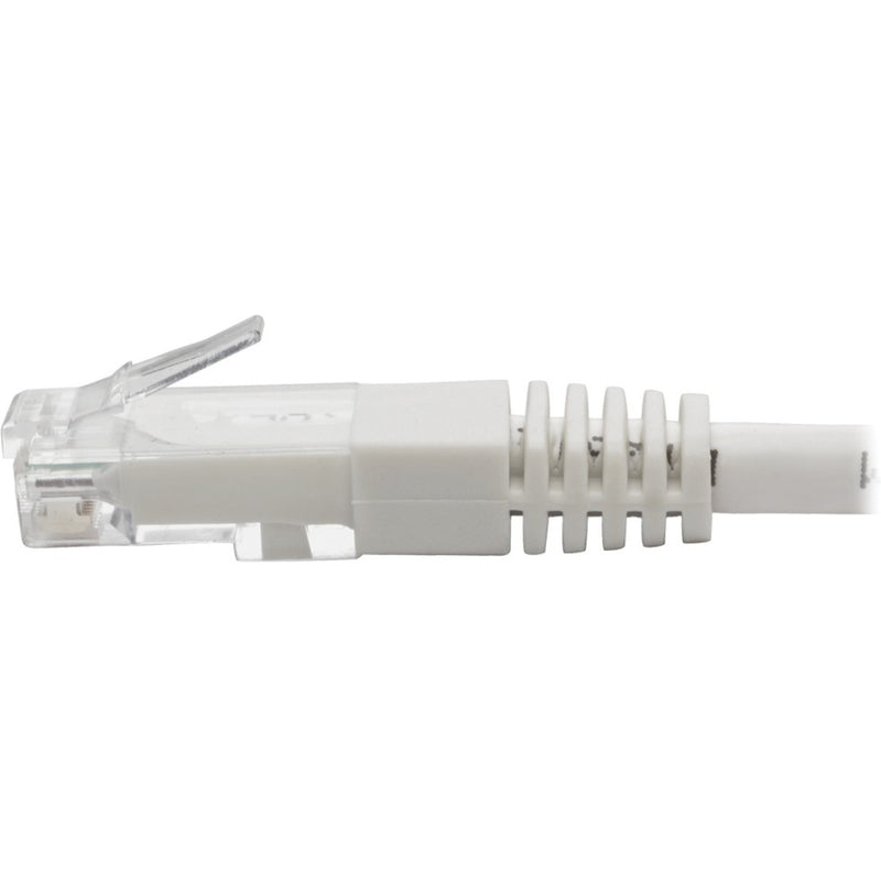 Detailed side view of RJ45 connector showing molded construction