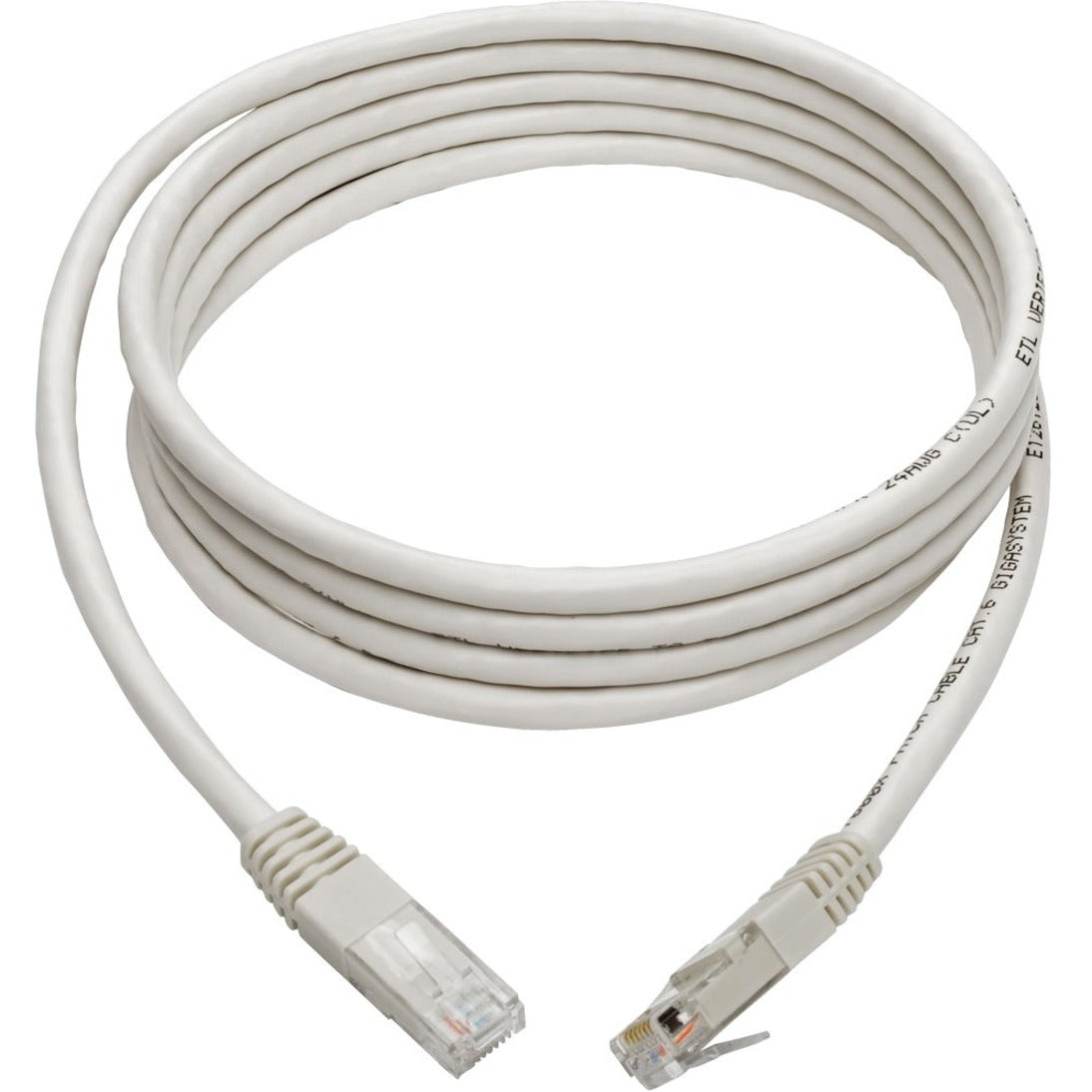 Tripp Lite N200-007-WH Cat6 Gigabit Molded Patch Cable (RJ45 M/M), White, 7 ft, Strain Relief, Stranded, Molded