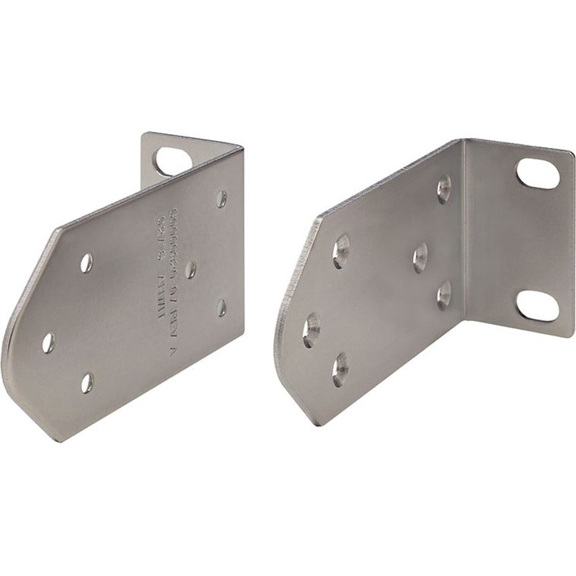 Two L-shaped metal mounting brackets for Digi ConnectPort TS 16 showing multiple mounting holes and precise angled design-alternate-image1