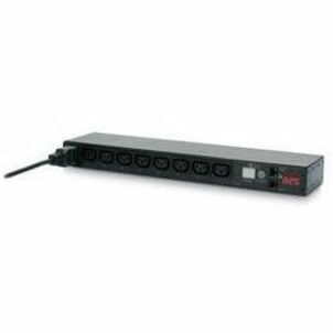 Front view of APC AP7921B Rack PDU showing eight C13 outlets and network management interface