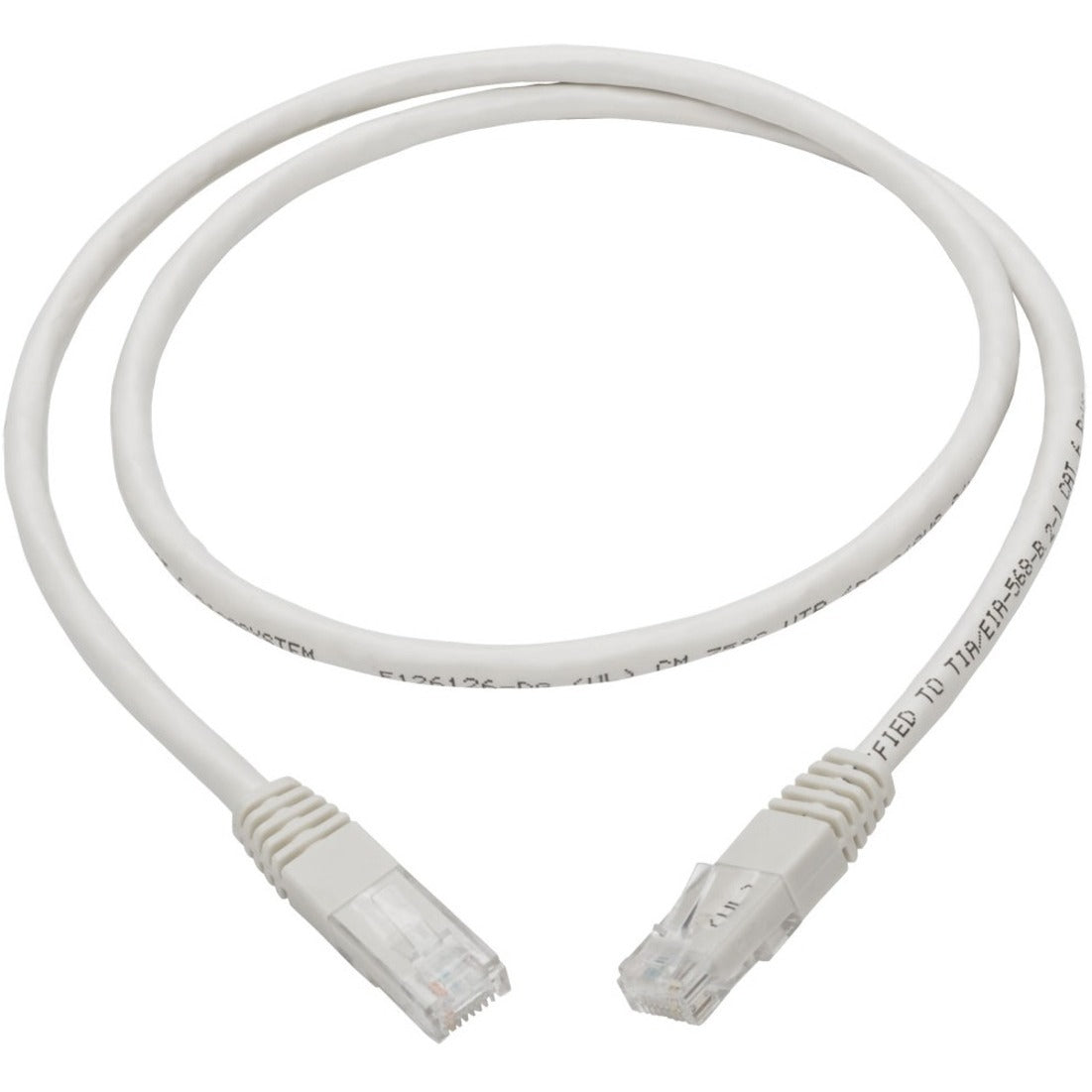 Tripp Lite - 特力普 N200-003-WH Cat6 Gigabit Molded Patch Cable (RJ45 M/M) White 3 ft - N200-003-WH Cat6 千兆成型补丁电缆（RJ45 M/M），白色，3英尺