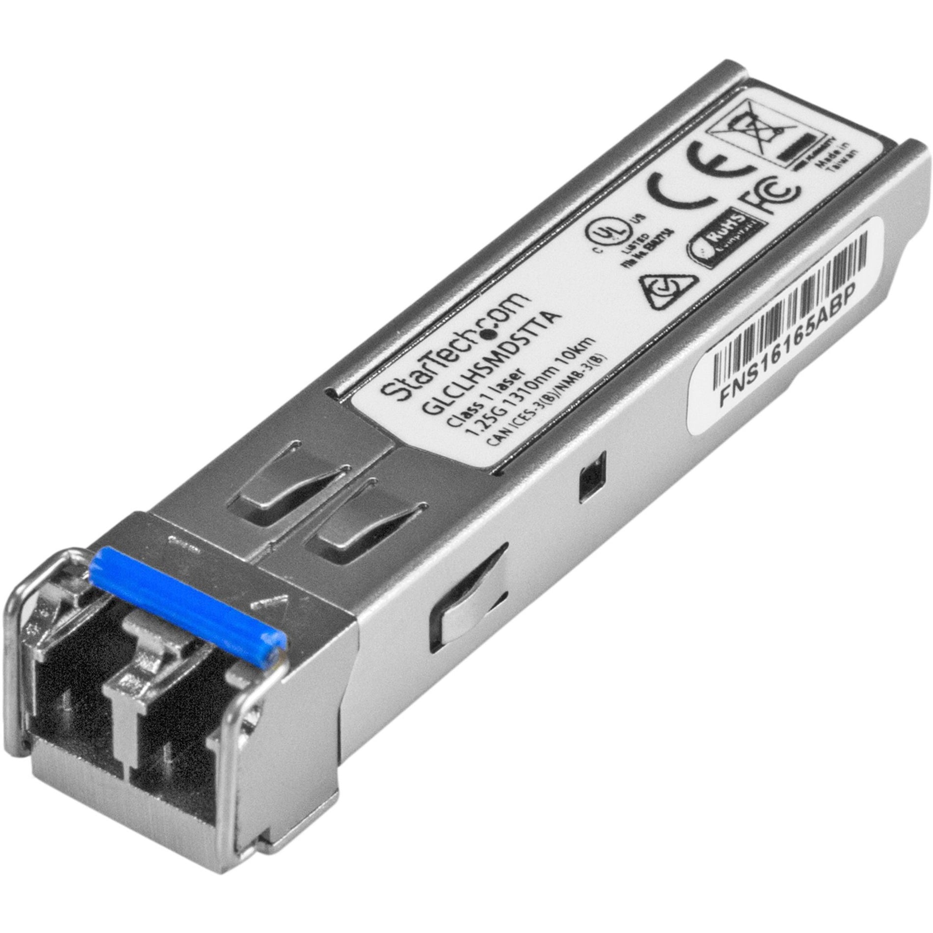 品牌名称: StarTech.com StarTech.com GLCLHSMDSTTA Cisco GLC-LH-SMD Compatible SFP Transceiver Module - TAA Compliant Gigabit Fiber SFP Transceiver Module  兼容 光纤 传输器 模块 合规 吉比特 SFP 传输器 模块