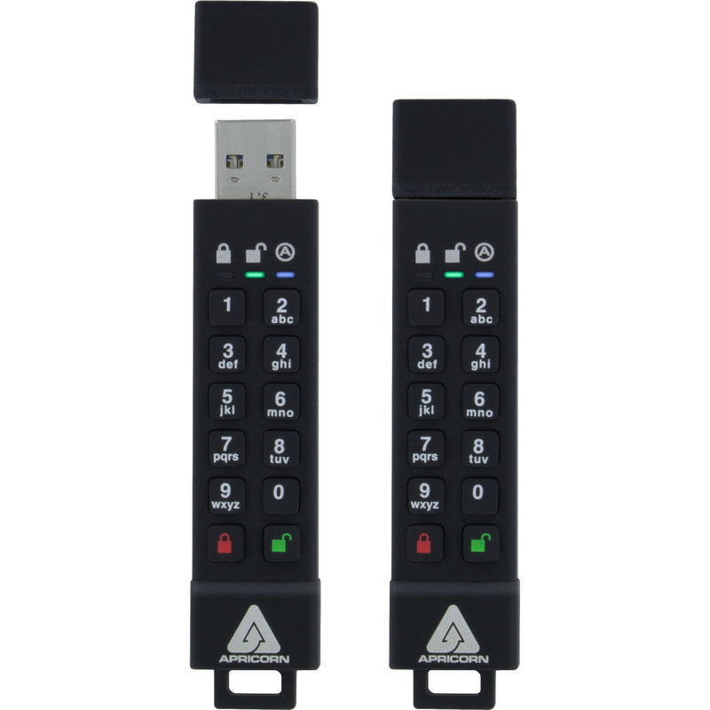 Comparison view of two Apricorn Aegis Secure Key 3z drives showing keypad and status indicators