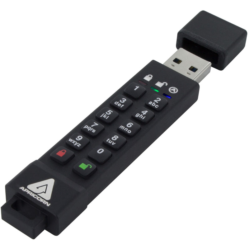 Apricorn Aegis Secure Key 3z USB drive with built-in numeric keypad and security status LEDs