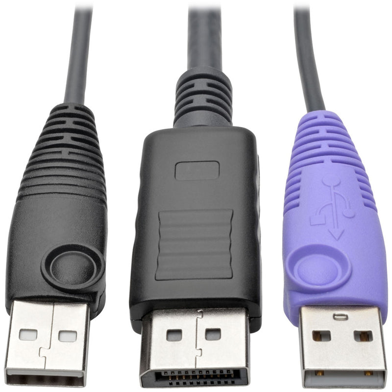 Detailed view of USB and DisplayPort connectors on the B055-001-UDP interface unit