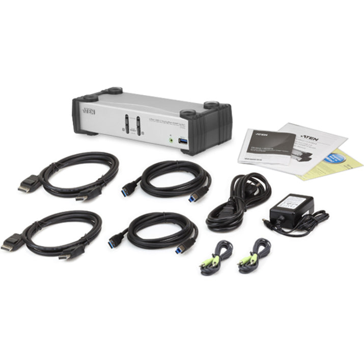 ATEN CS1912 KVM switch shown with included cables and accessories-alternate-image4