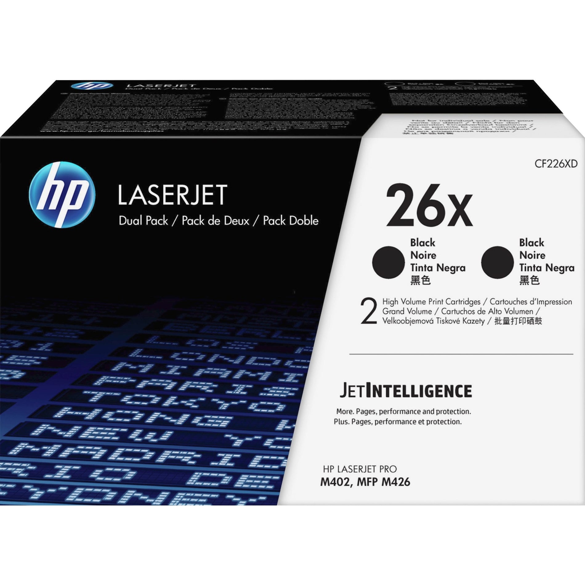 HP CF226XD 26X Cartouche de toner 2/NB Noir - 9000 rendement de pages chacune