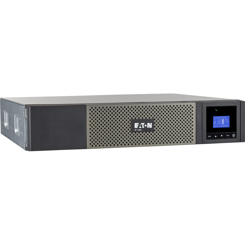 Side angle view of Eaton 5P UPS showing 2U rack mount form factor and ventilation system