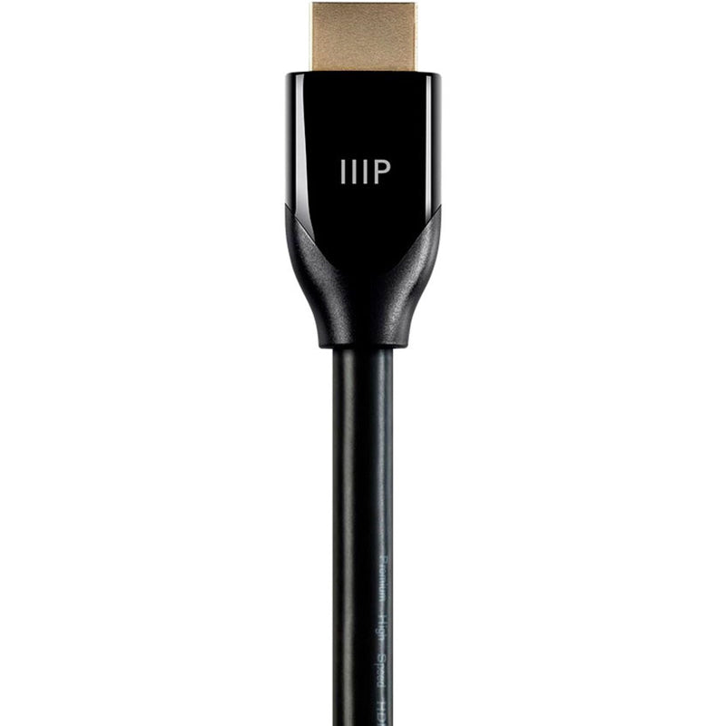 Close-up of HDMI connector showing IIIP certification and premium build quality