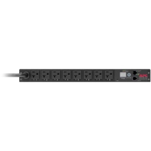 Detailed view of APC AP7901B PDU highlighting cable management features and outlet arrangement